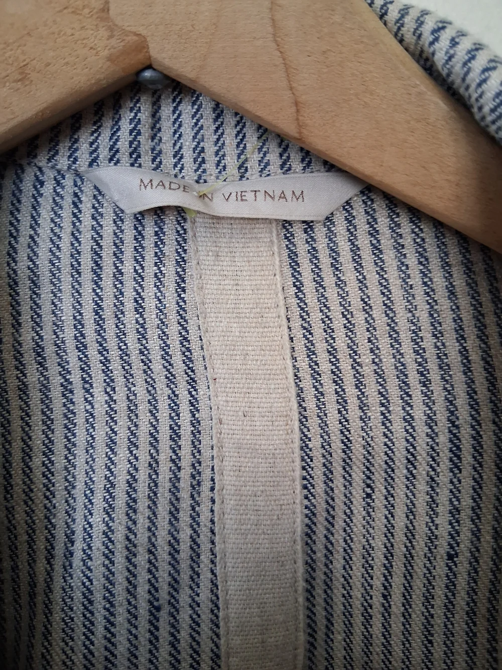 Banana Republic Light Gray and White Striped Blazer